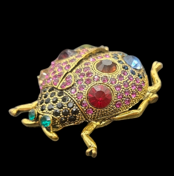 Crystal Ladybug Brooch - Picture 3 of 6